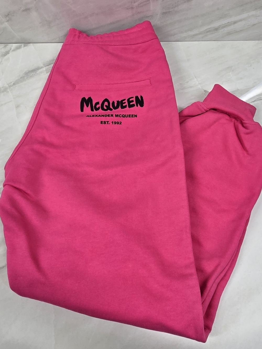 Alexander McQueen Hot Pink Logo Sweatpants